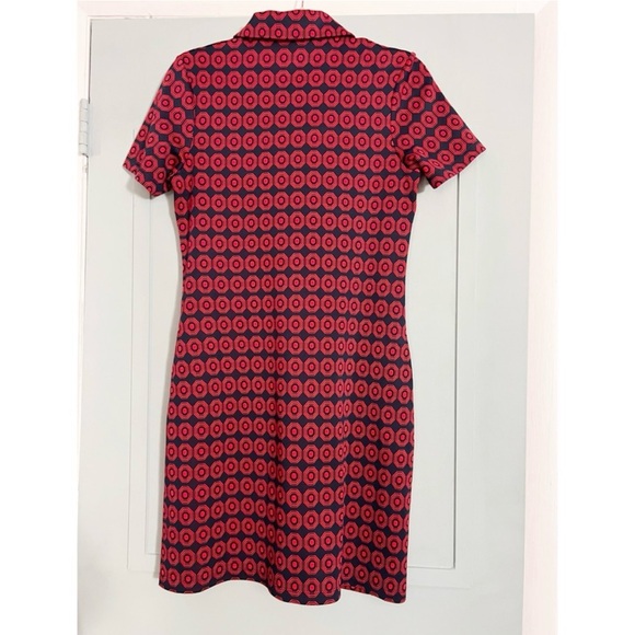 Tory Sport Red and Navy Patterned Dress, great for golf, tennis pickleball, S - Picture 2 of 5